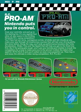 R.C. Pro-Am (USA) (Rev 1) box cover back